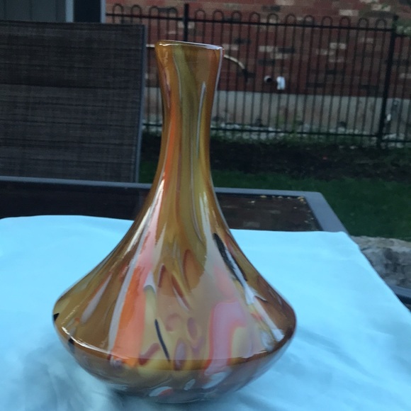 Mcm Vintage High Gloss Glass Vase - Picture 15 of 17